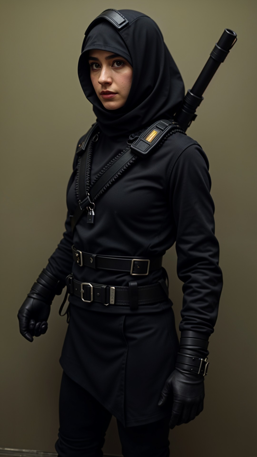 All-Black Tactical and Stylish Outfit Description