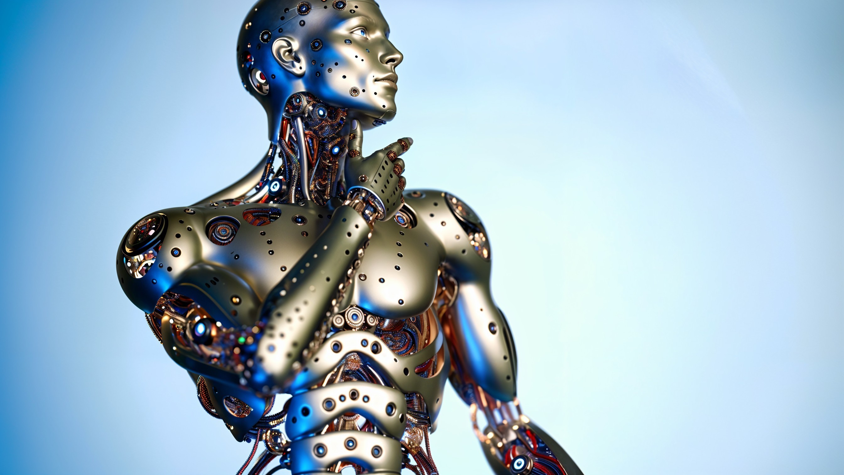 Futuristic Robotic Figure with Intricate Design