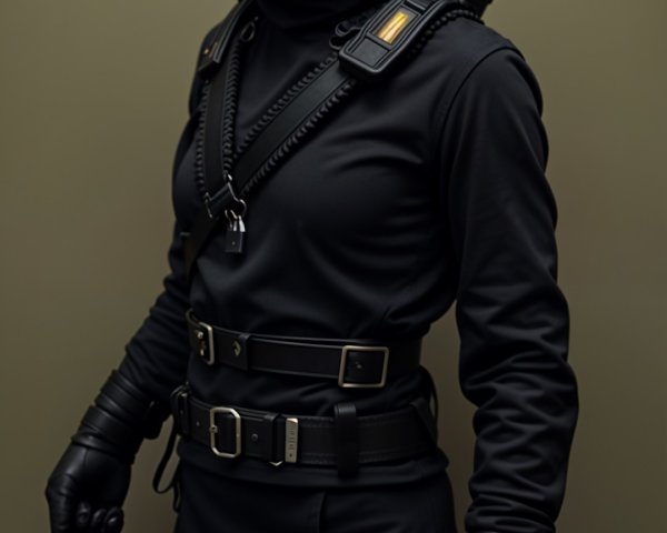 All-Black Tactical and Stylish Outfit Description