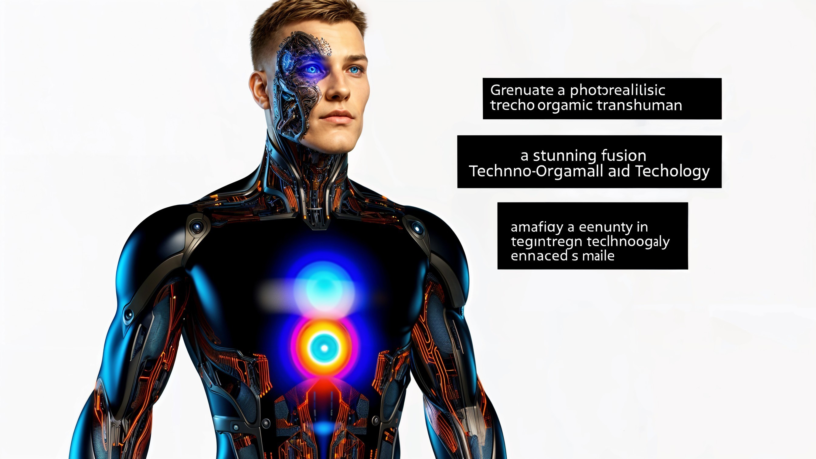 Futuristic Humanoid Robot with Photorealistic Design