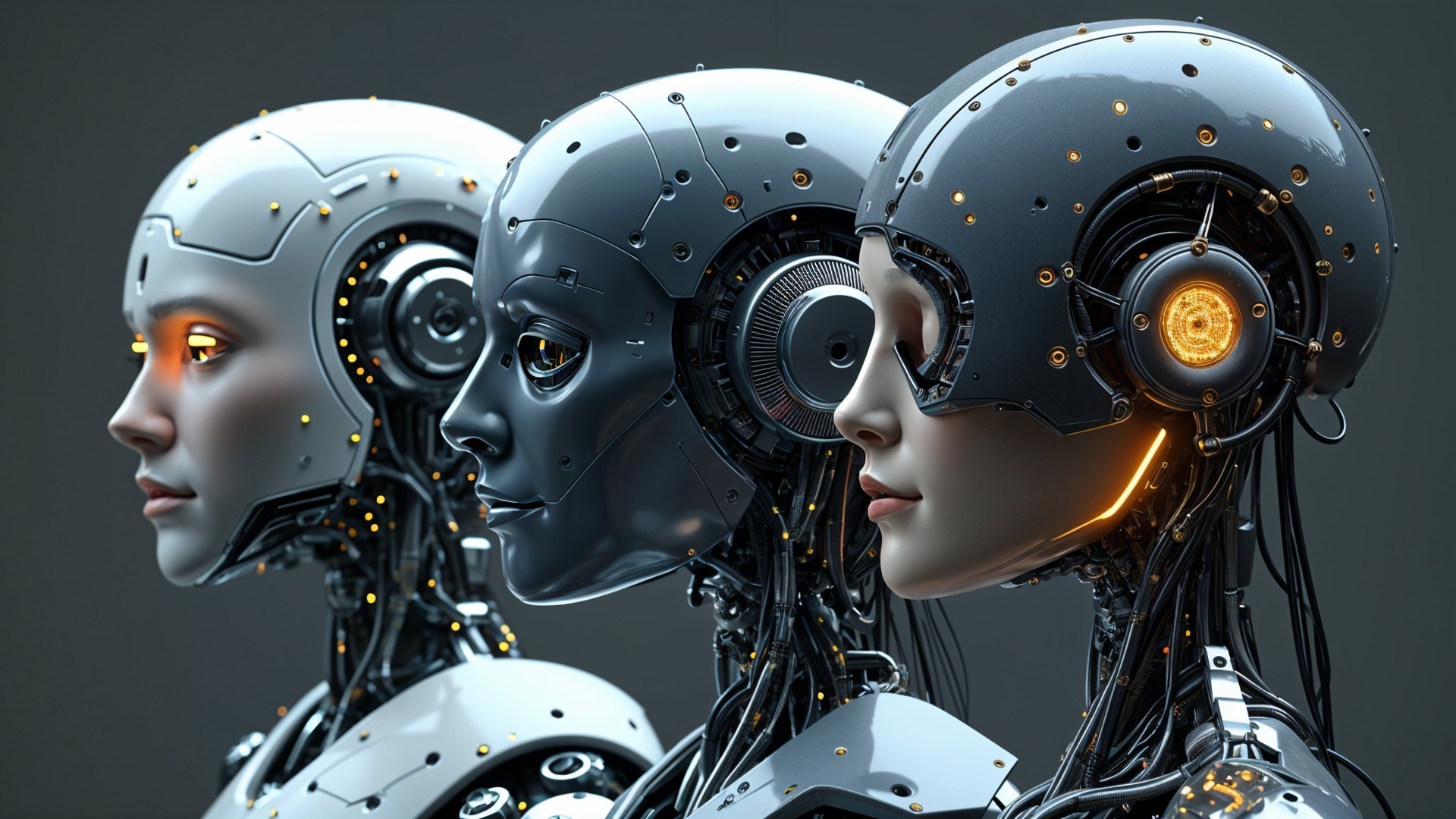 Futuristic Humanoid Robots with Diverse Designs