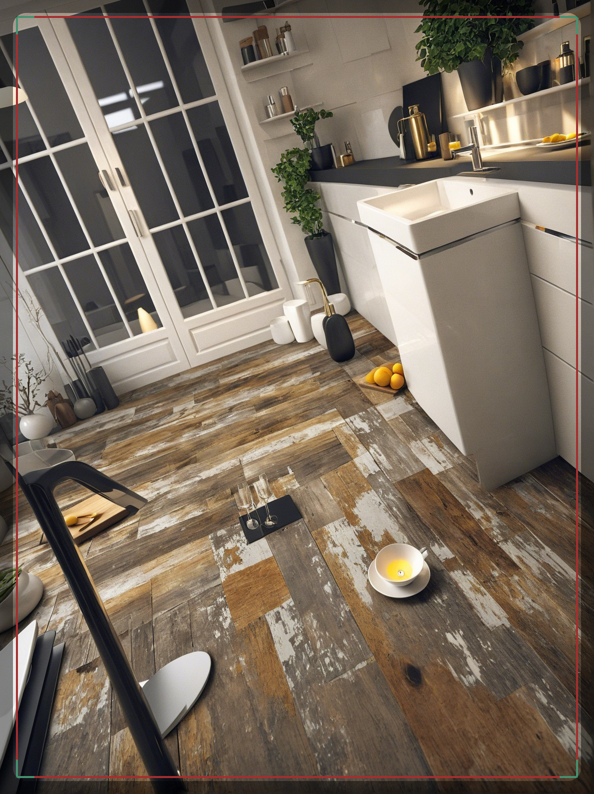 Modern Kitchen with Rustic Elements and Natural Light