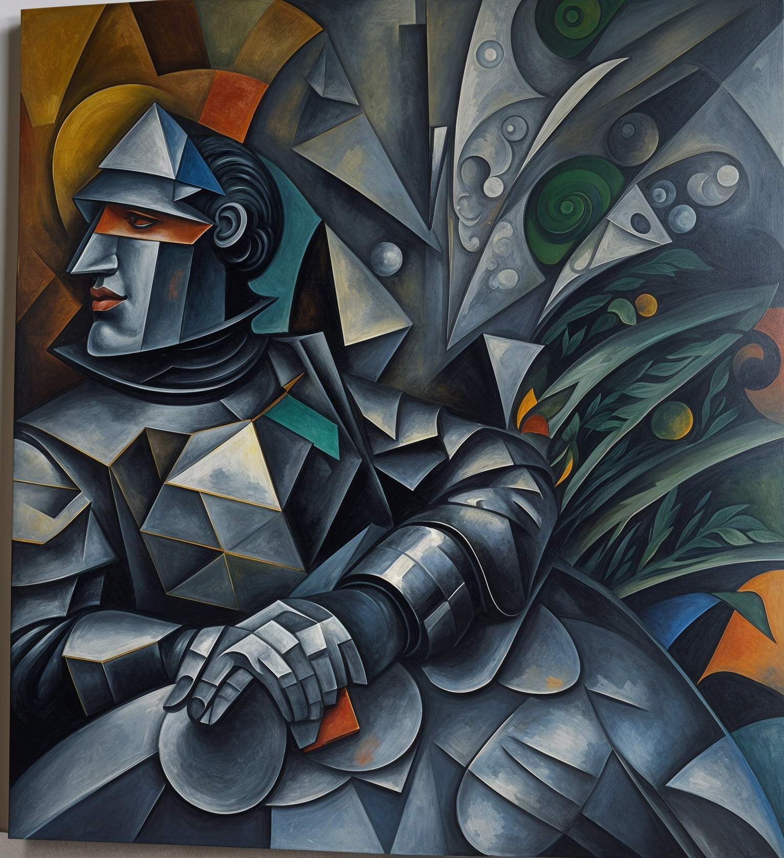 Abstract Geometric Depiction of a Knight in Armor