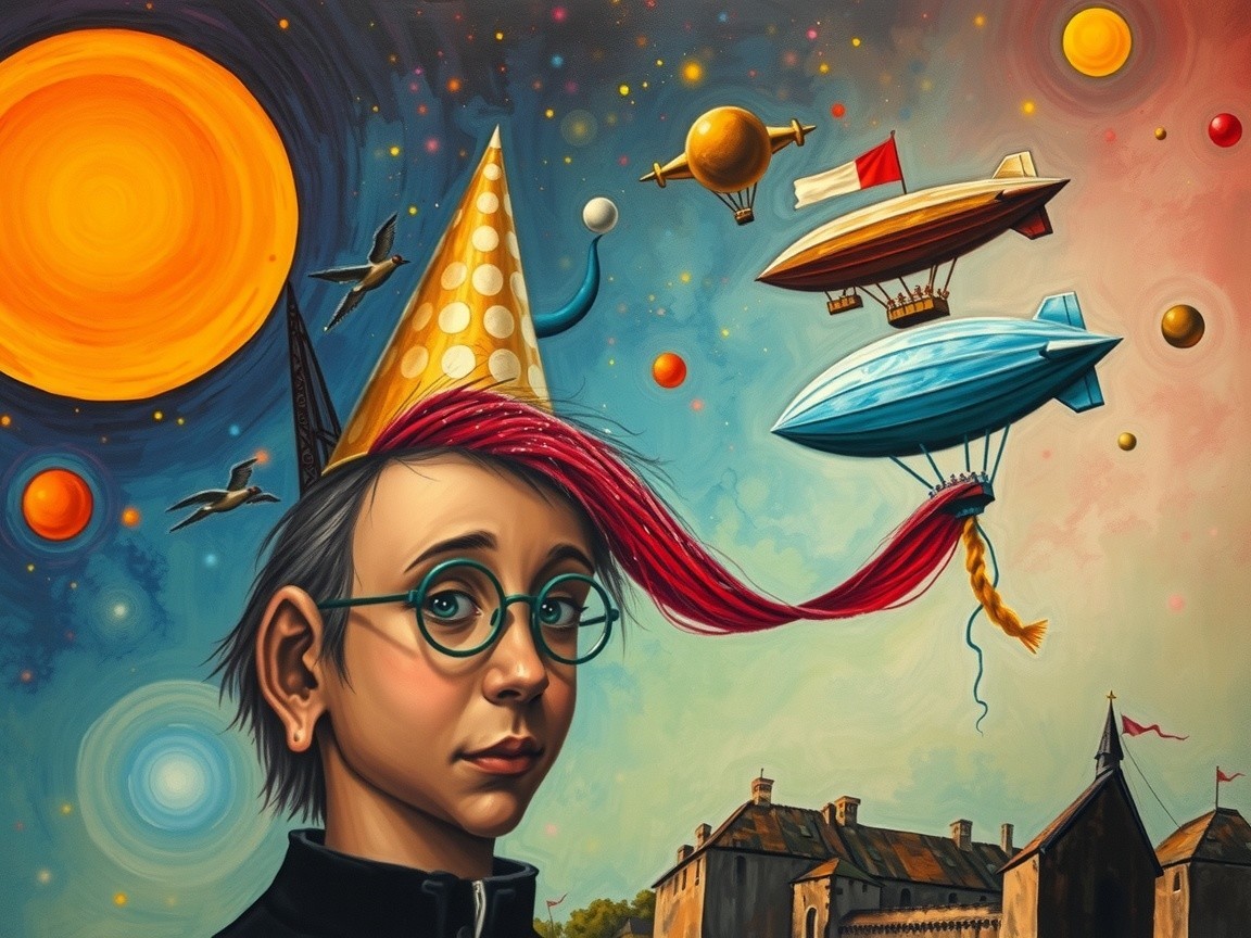 Whimsical Portrait of a Young Person in Fantasy Setting