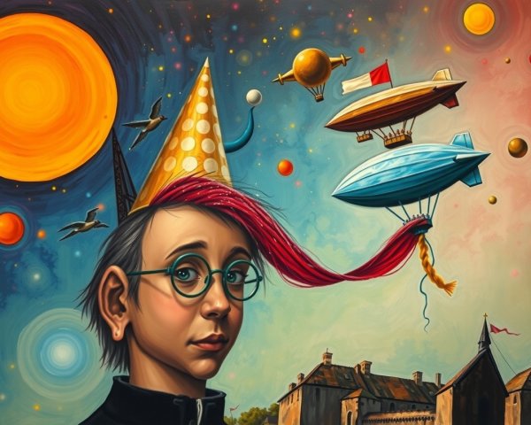 Whimsical Portrait of a Young Person in Fantasy Setting