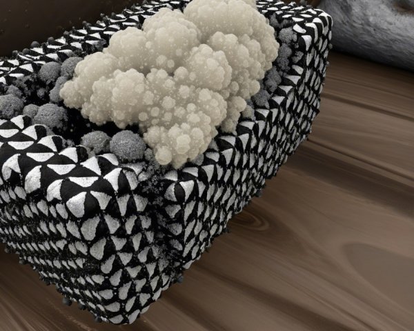 Abstract Textured Structure in Black, White, and Gray
