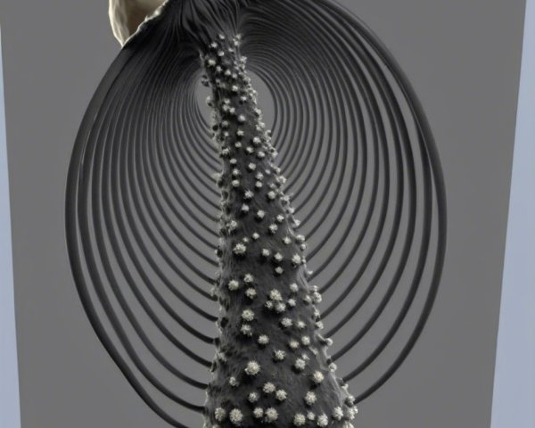 Abstract Organic Structure with Textured Protrusions