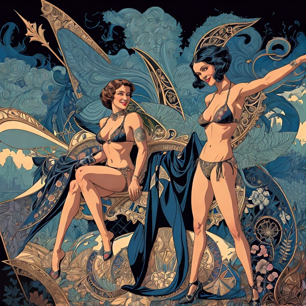 Vintage-Style Lingerie with Floral Background Design