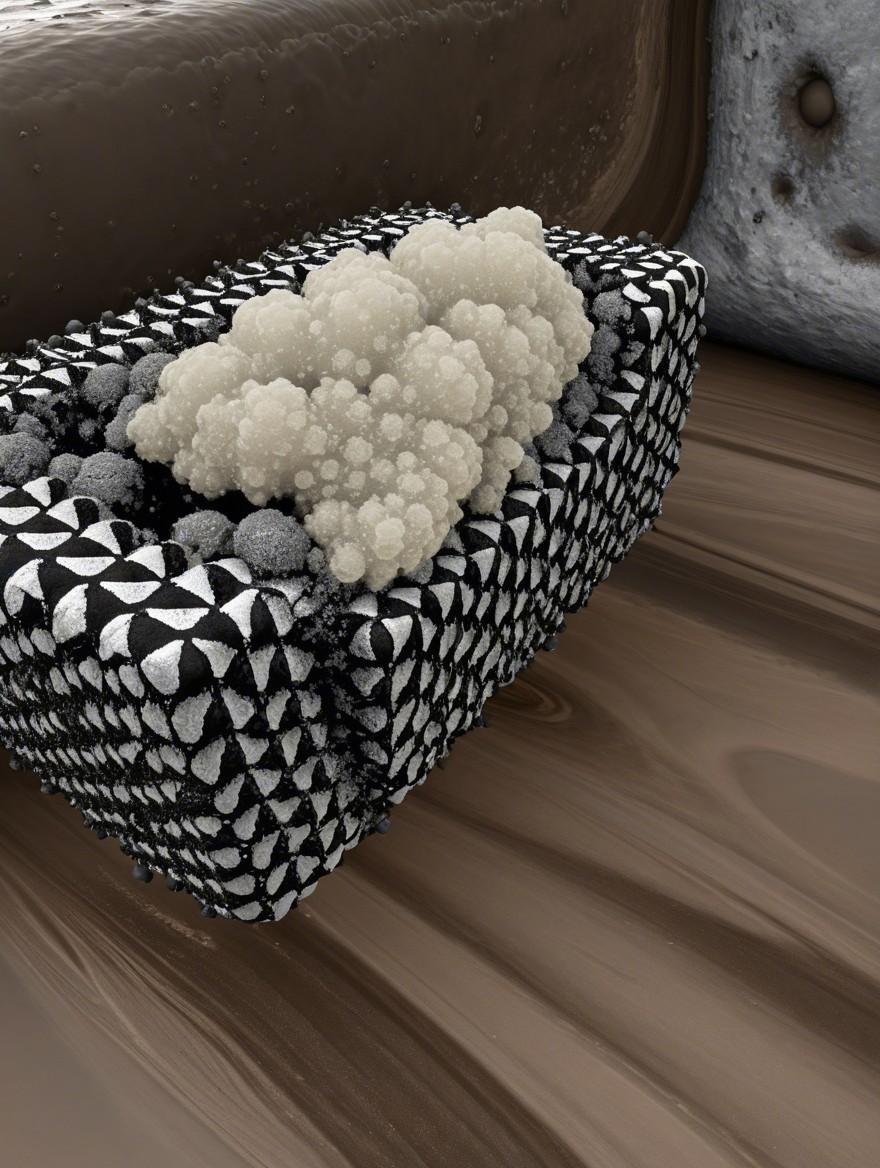 Abstract Textured Structure in Black, White, and Gray