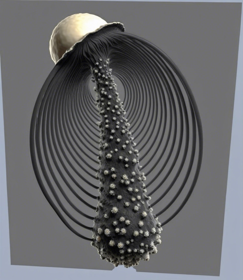 Abstract Organic Structure with Textured Protrusions