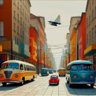 Vintage Vehicles and Eiffel Tower in Charming Street Scene