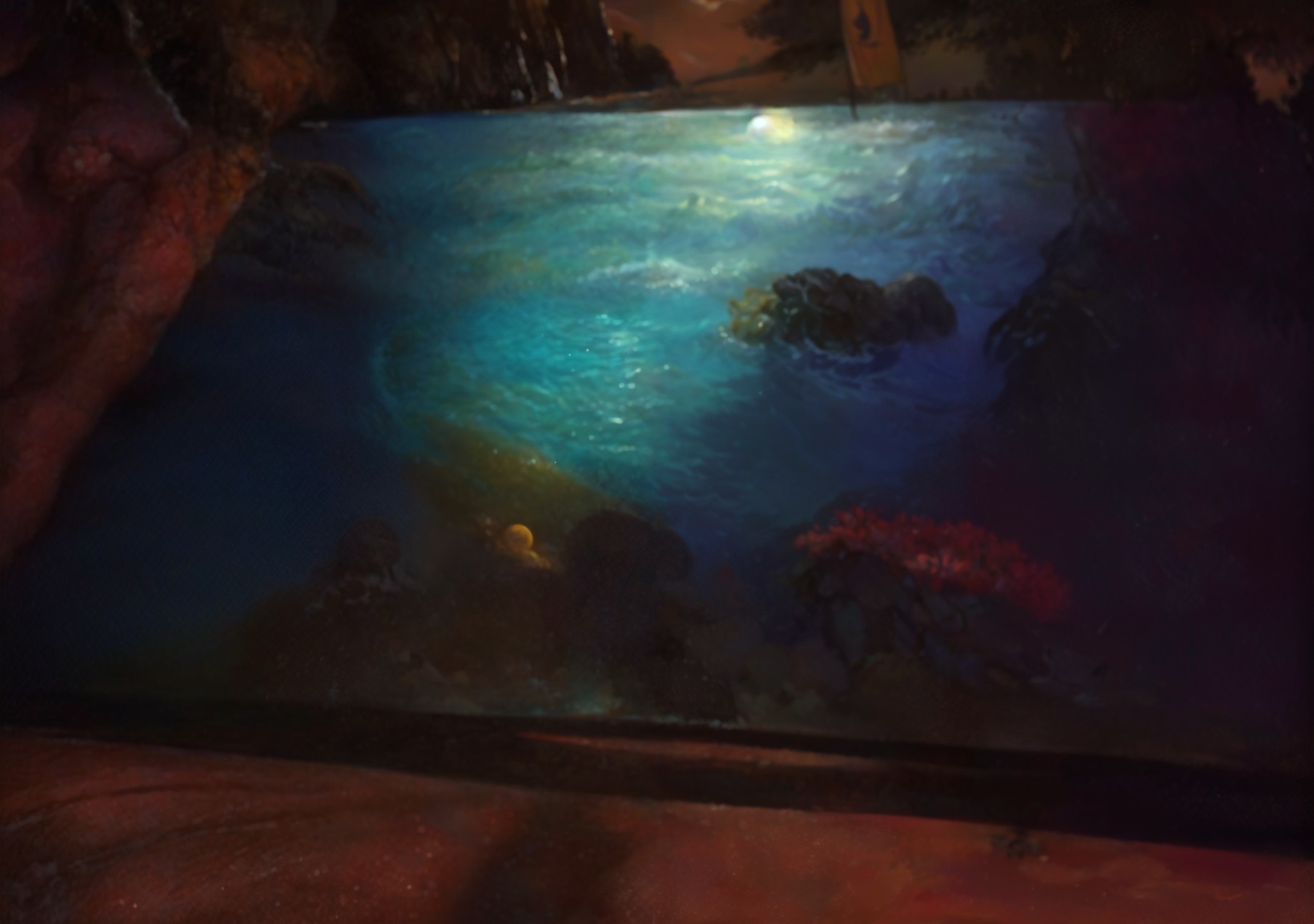 Serene Underwater Scene with Vibrant Coral and Light