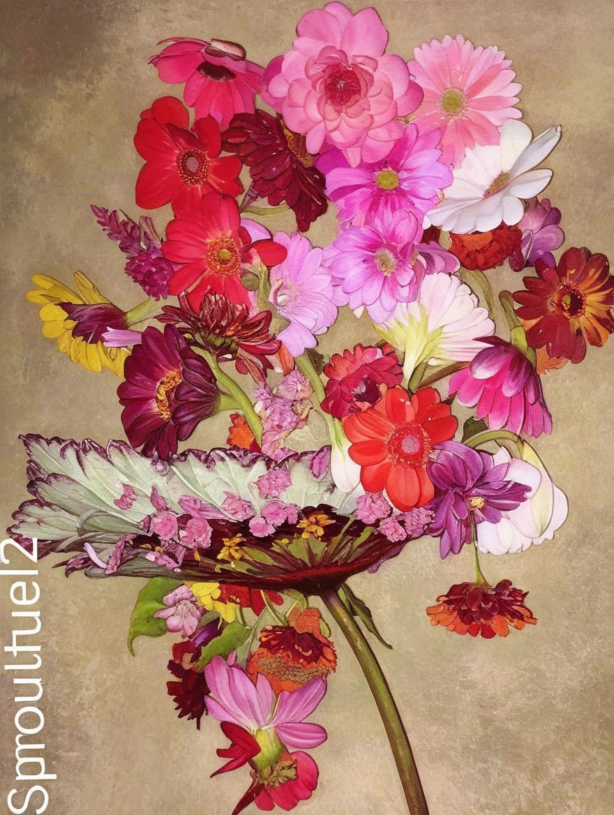Colorful Bouquet of Gerberas, Zinnias, and Chrysanthemums