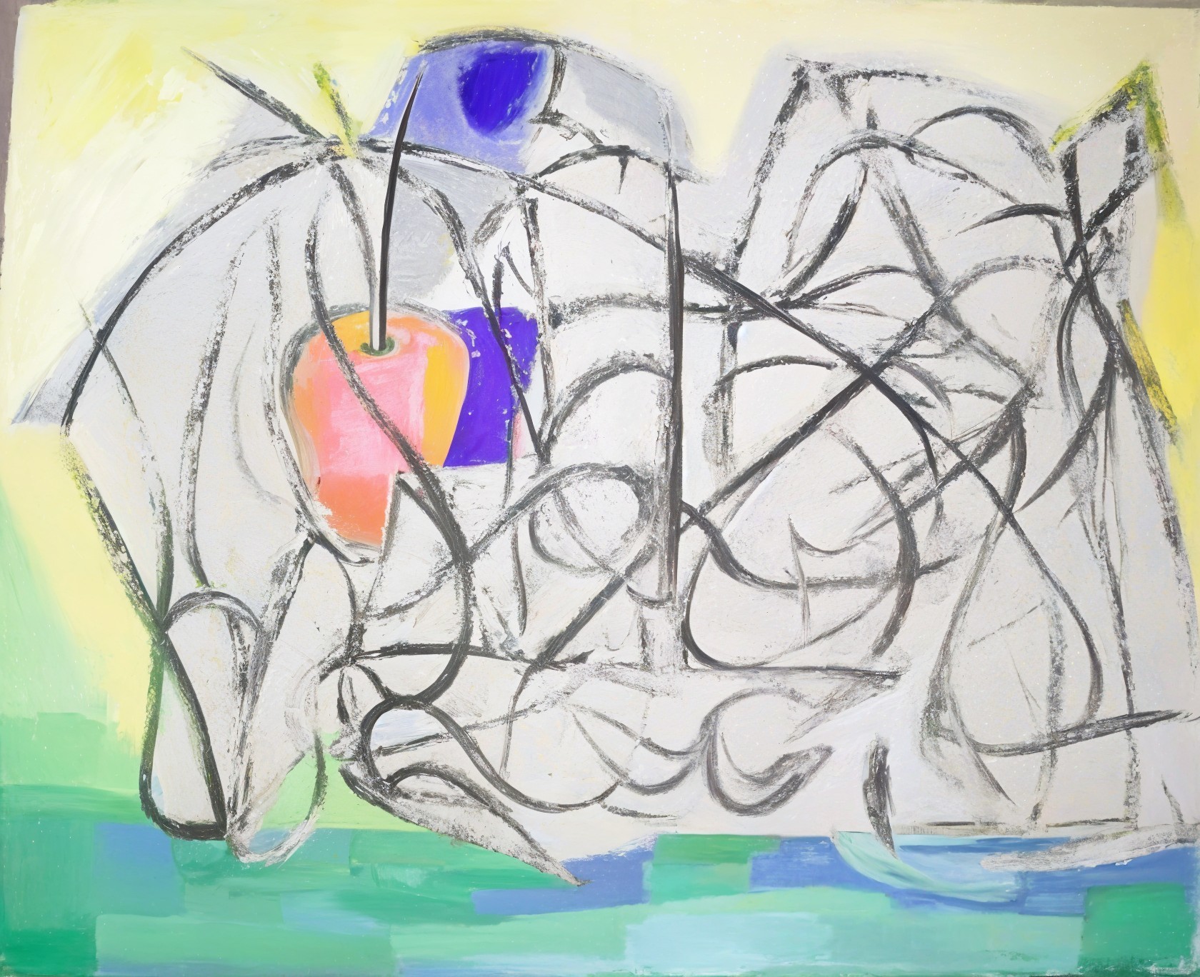 Abstract Composition with Bold Shapes and Colors