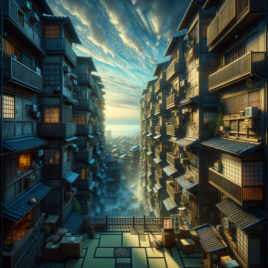 Narrow Alleyway with Sunset and Traditional Architecture