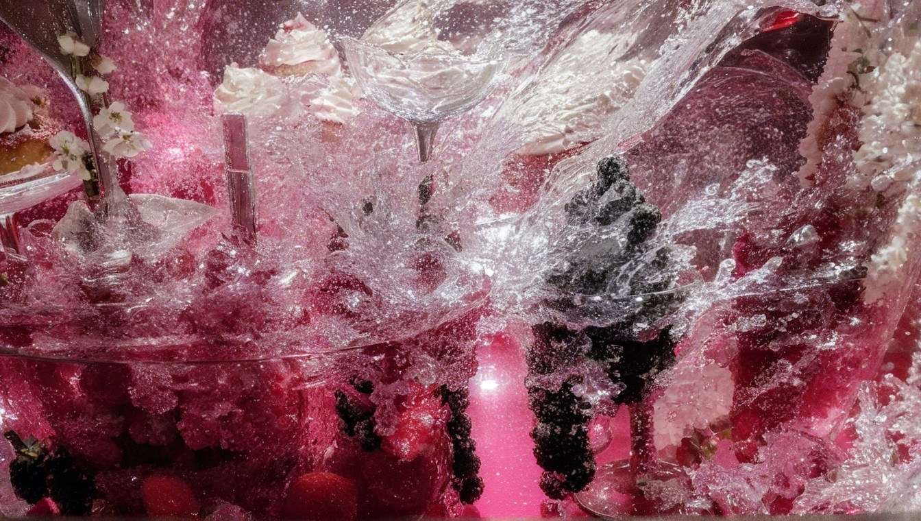 Vibrant Desserts and Cocktails with Refreshing Water Splashes