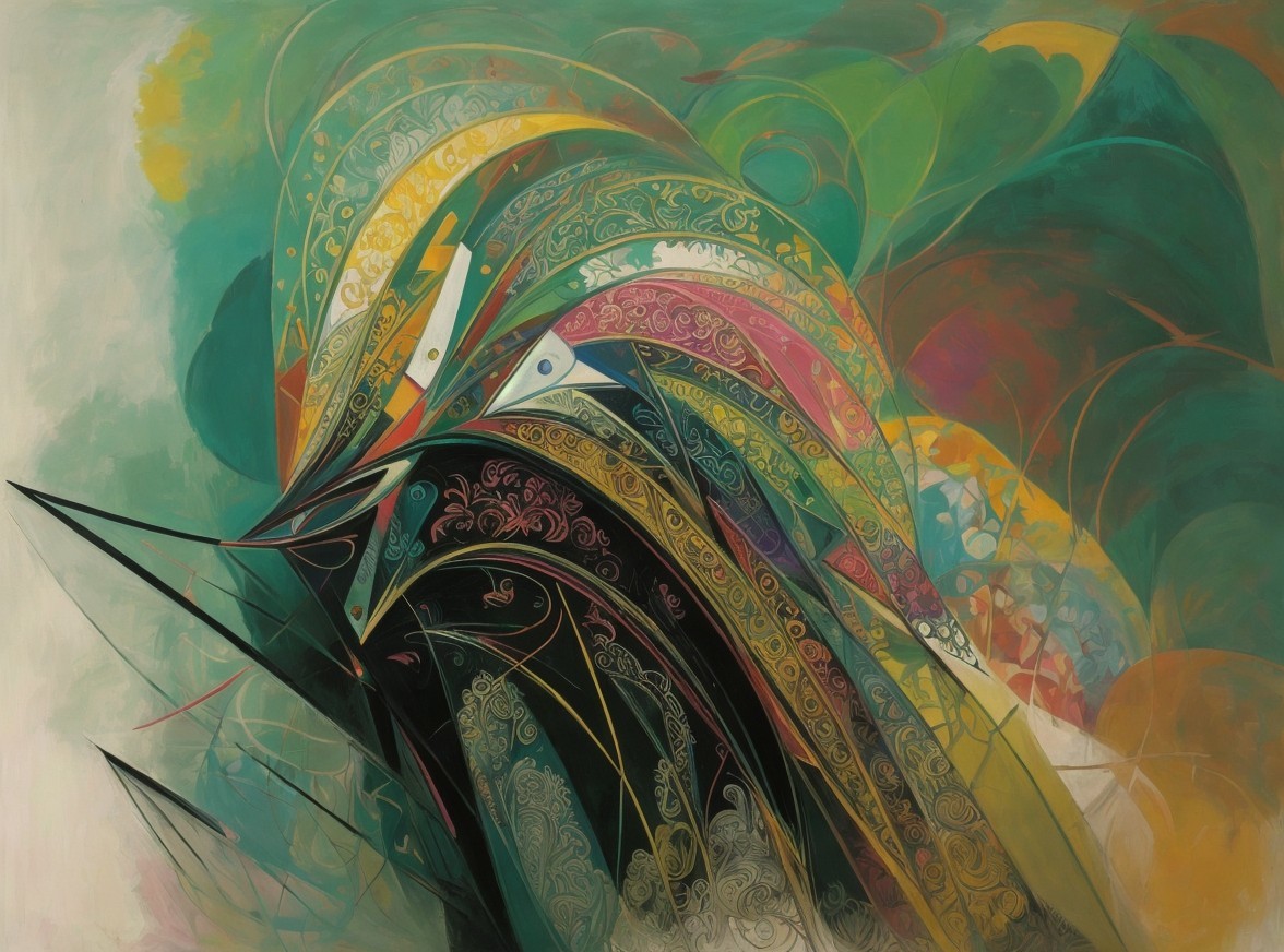 Dynamic Composition of Swirling Lines and Colors