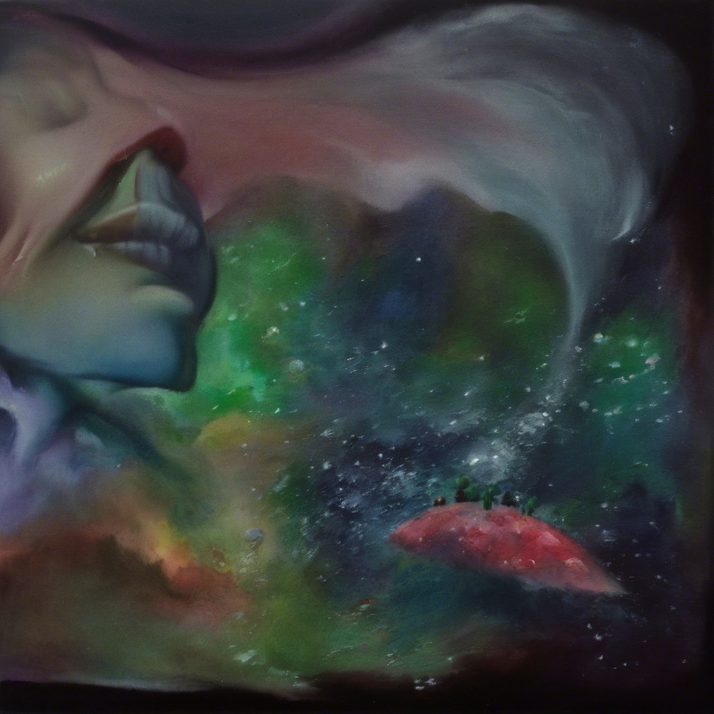 Surreal Artwork with Dreamlike Cosmic Elements