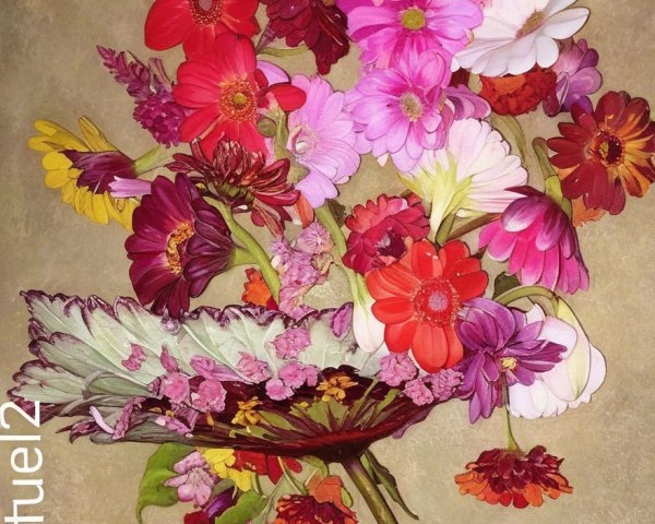 Colorful Bouquet of Gerberas, Zinnias, and Chrysanthemums