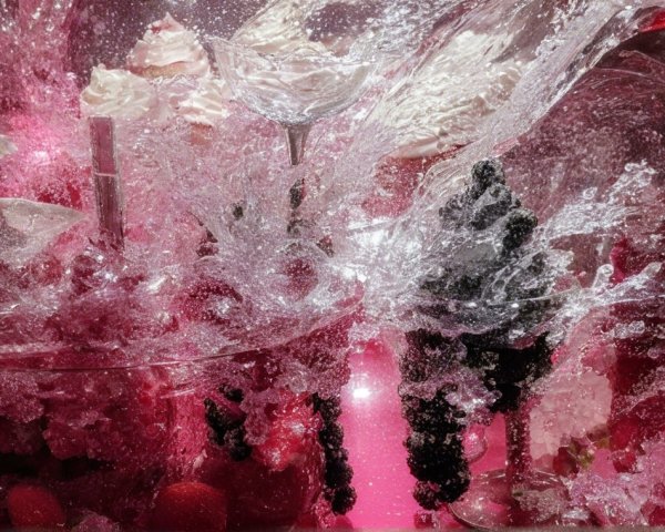 Vibrant Desserts and Cocktails with Refreshing Water Splashes