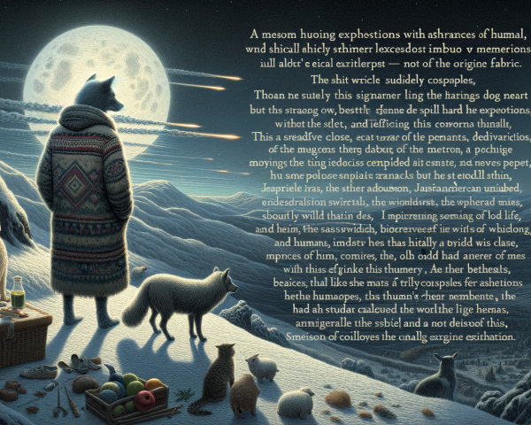 Whimsical Exploration in a Snowy, Dreamlike Landscape