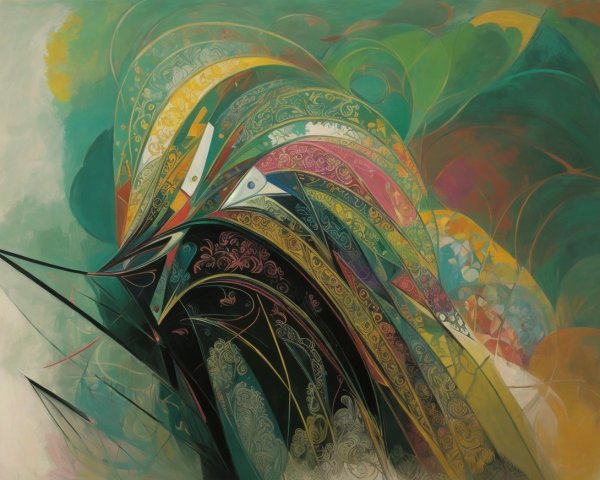 Dynamic Composition of Swirling Lines and Colors