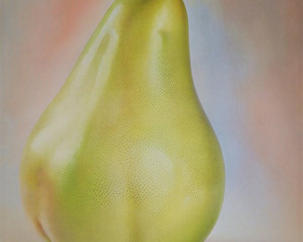Ripe pear with pastel background and smooth texture