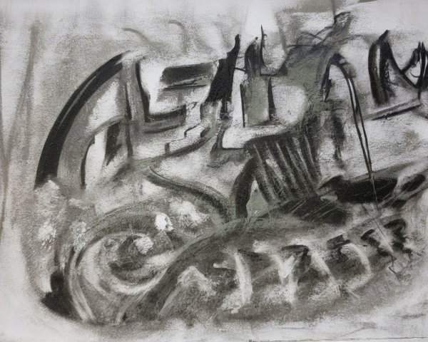 Abstract Composition with Bold Lines and Textured Patterns