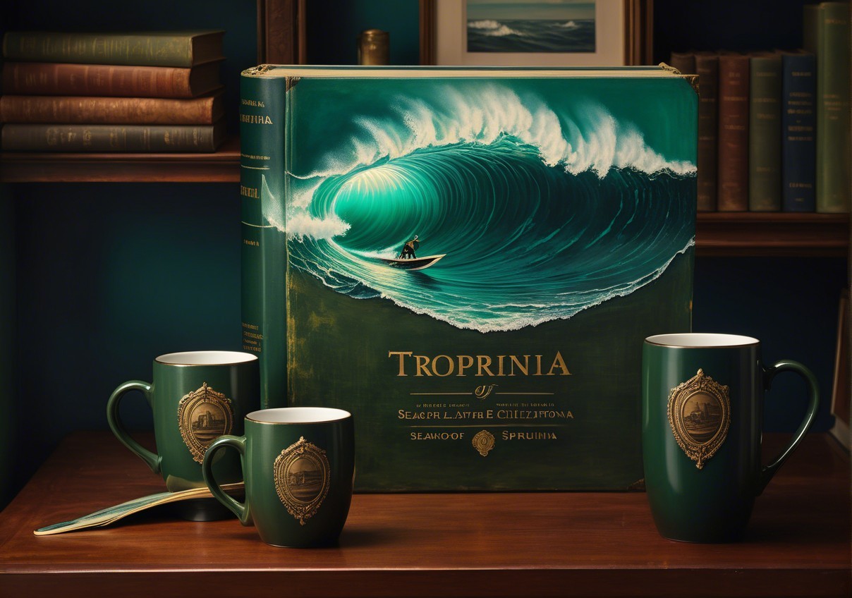 Illustrated Book "Tropirnia" on a Wooden Table