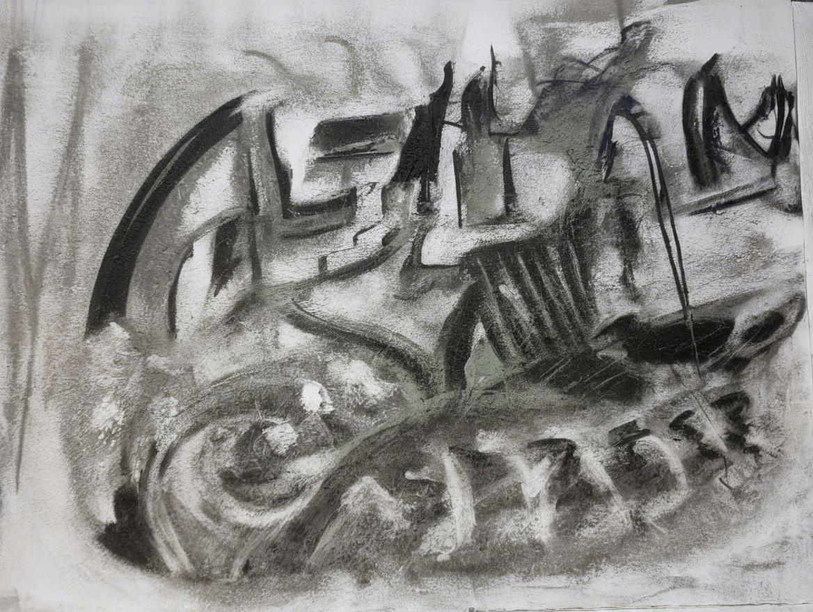 Abstract Composition with Bold Lines and Textured Patterns