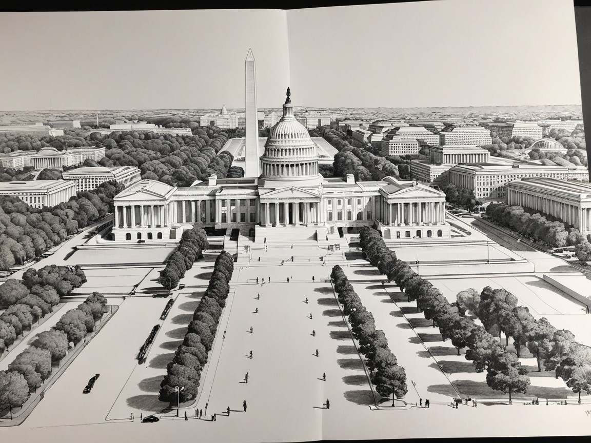 Architectural Illustration of the U.S. Capitol Building