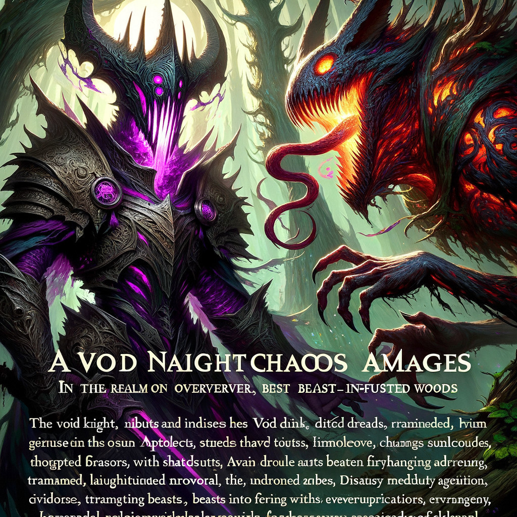 Dark Fantasy Scene with Menacing Creature and Mist