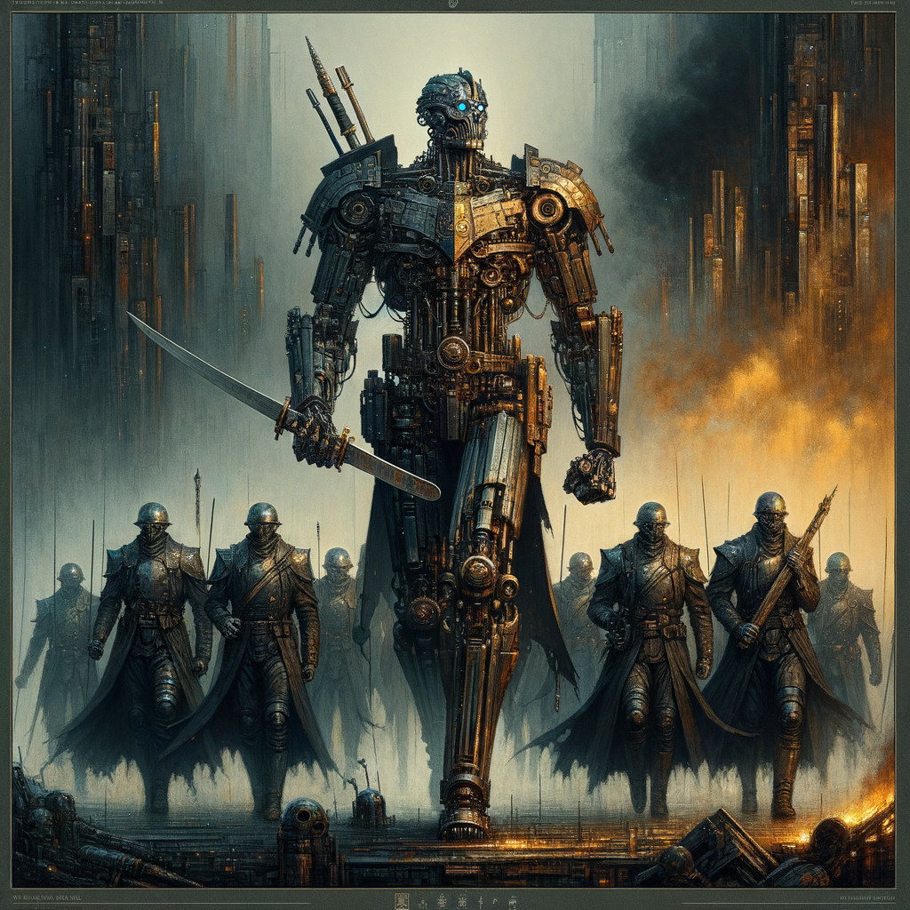 Robotic Commander in Dystopian Military Setting