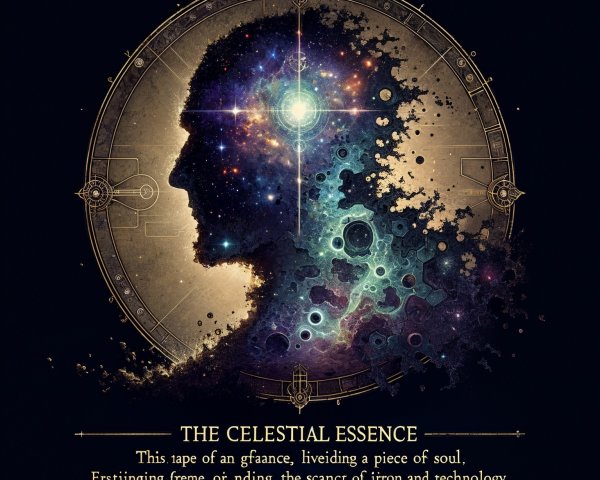 Cosmic Silhouette with Stars and Ornate Frame
