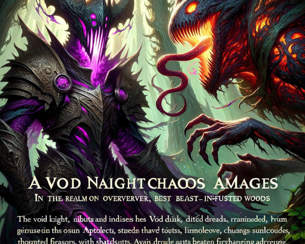 Dark Fantasy Scene with Menacing Creature and Mist