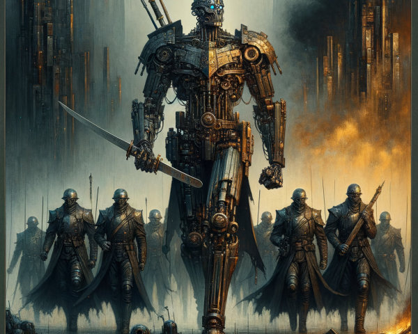 Robotic Commander in Dystopian Military Setting