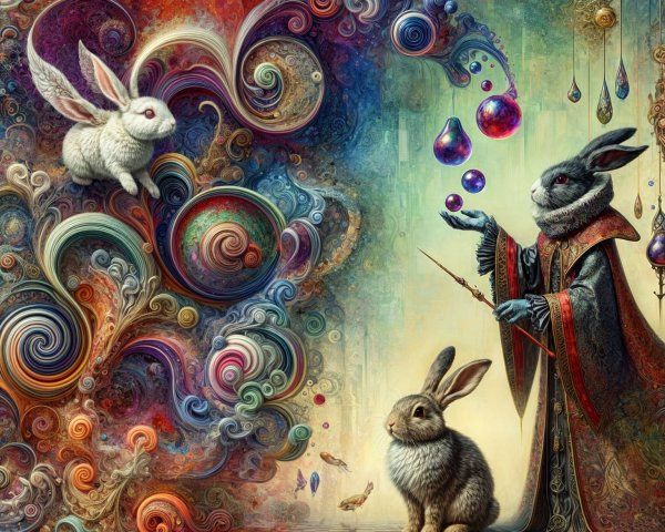 Majestic Rabbit Magician Conjures Colorful Orbs