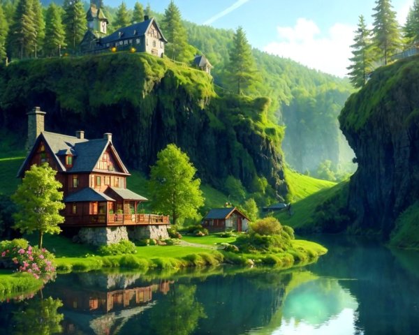 Charming Wooden House in a Scenic Landscape