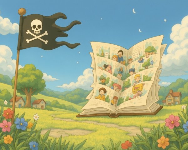 Whimsical Landscape with Storybook Illustrations