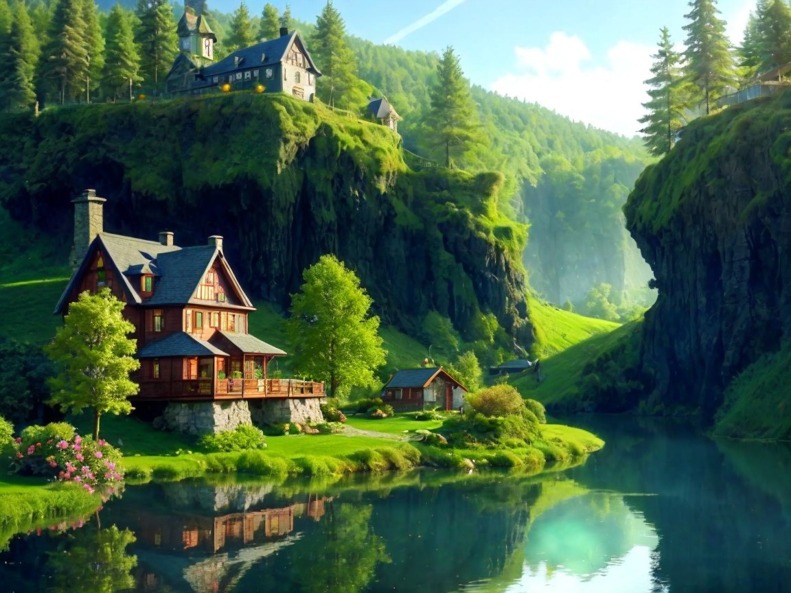 Charming Wooden House in a Scenic Landscape