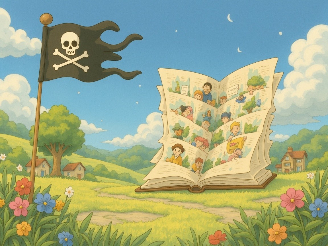 Whimsical Landscape with Storybook Illustrations