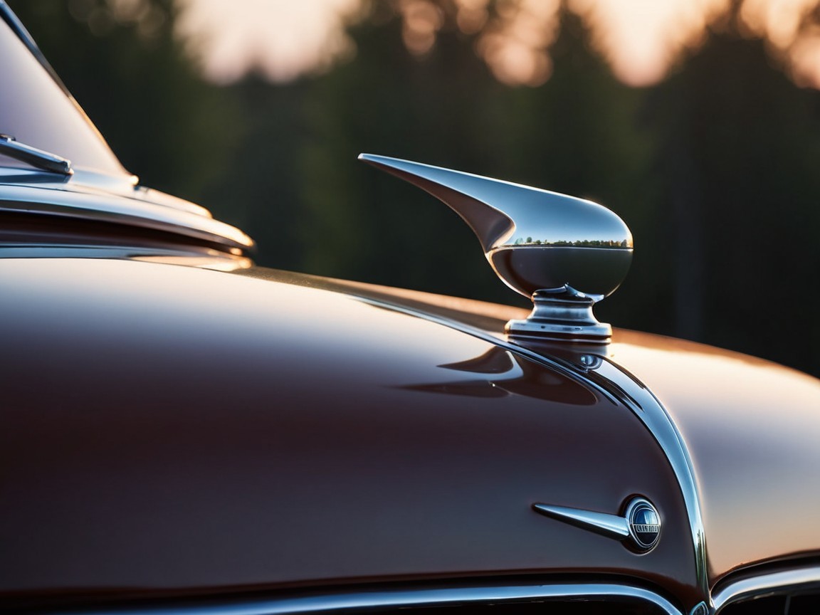 Classic Car Hood Ornament in Polished Chrome
