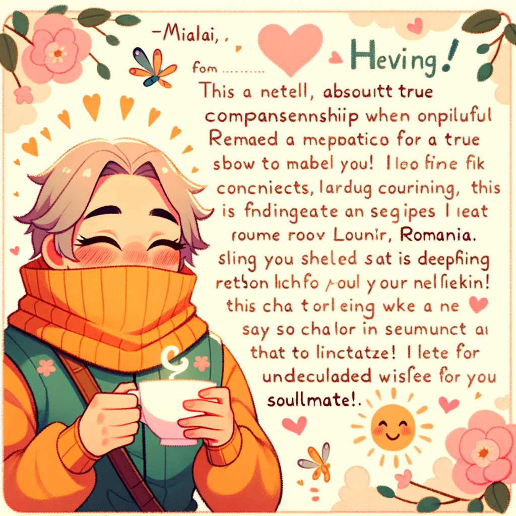 Cheerful Character with Coffee in Colorful Floral Setting