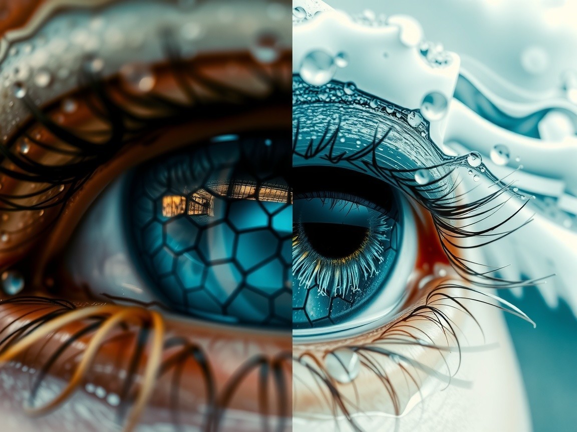 Surreal Close-Up of a Divided Human Eye Design