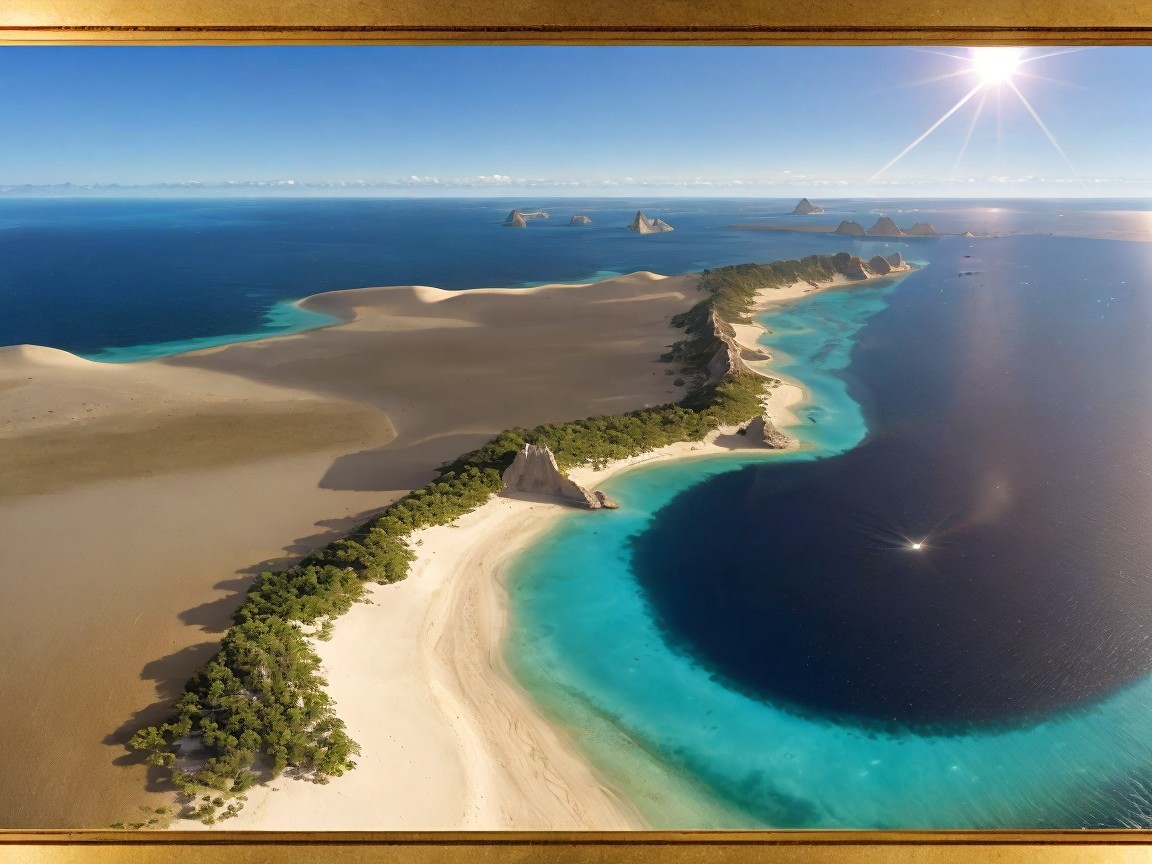 Aerial View of Tropical Archipelago with Beaches and Rocks