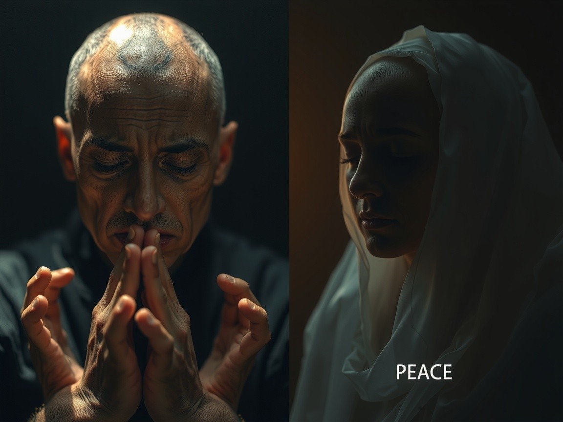 Contrasting Poses of Contemplation and Serenity