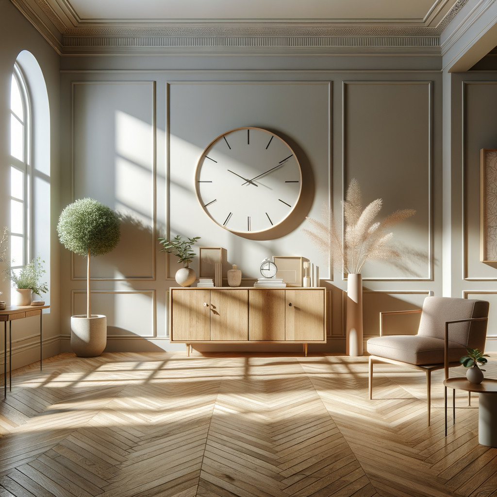Elegant Light-Filled Room with Stylish Decor Elements