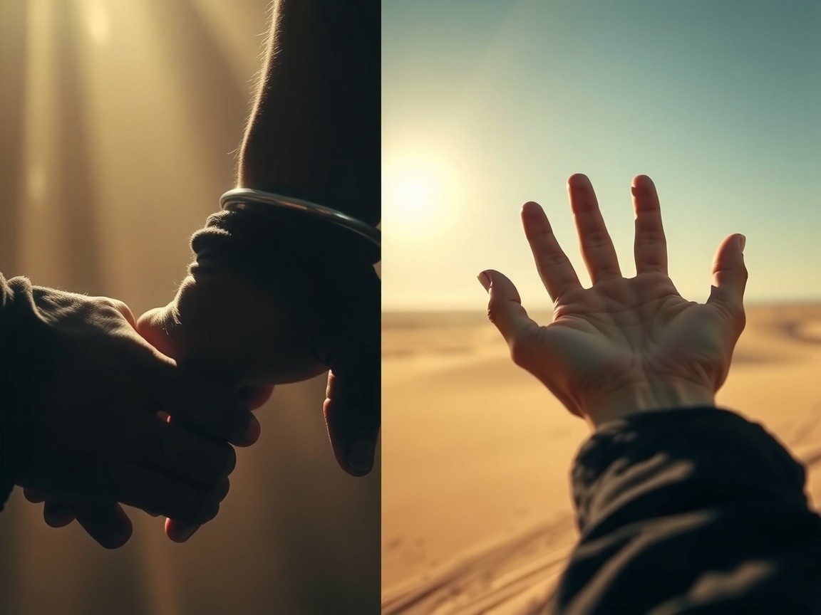 Contrast of Connected and Open Hands in Nature