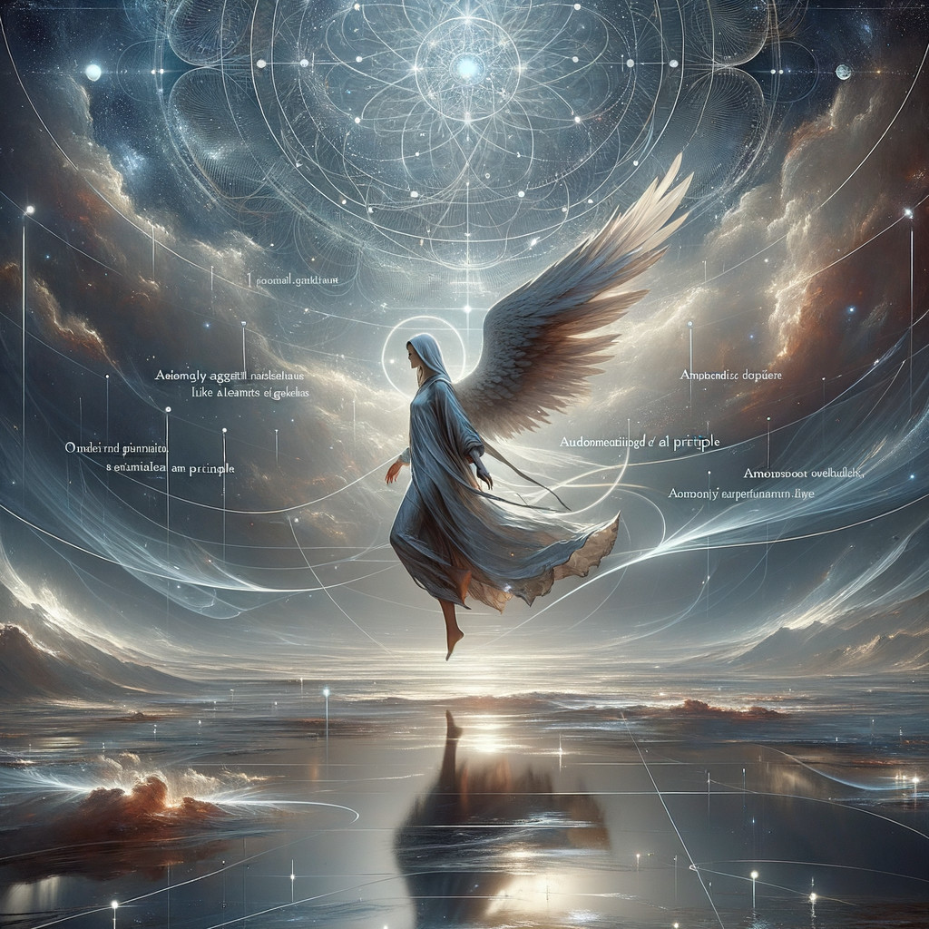 Ethereal Figure with Wings in a Cosmic Landscape