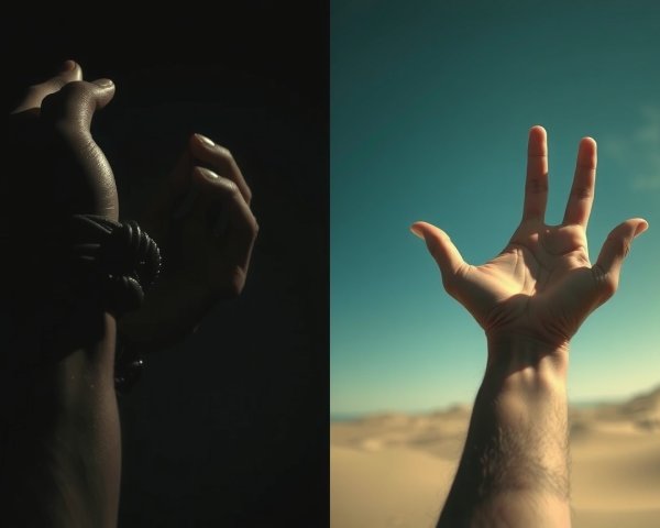 Contrasting Hands in Dark and Bright Environments